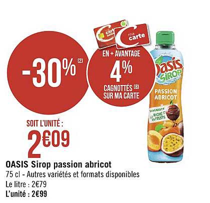 Oasis Sirop Passion Abricot