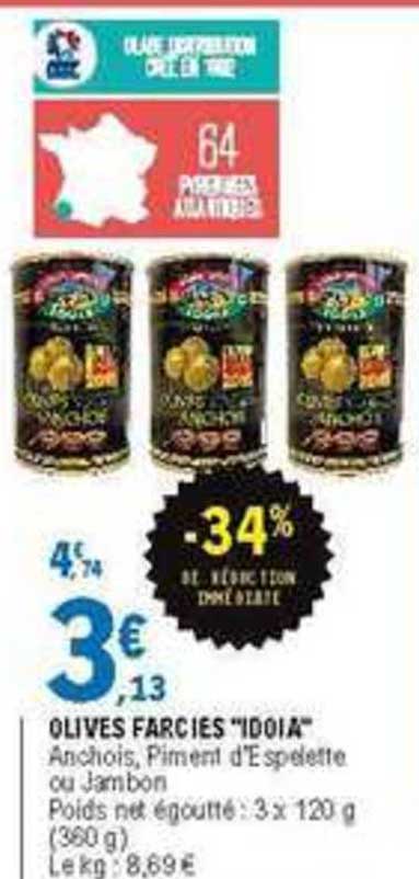 olives farcies idoia -34% de réduction immédiate