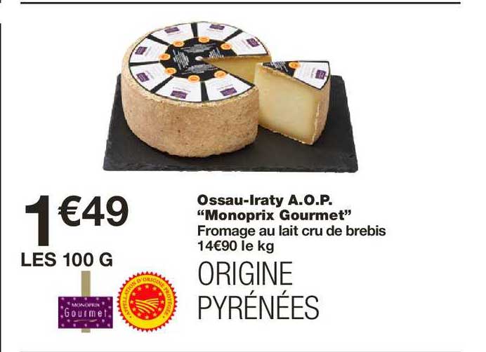 ossau iraty a.o.p. monoprix gourmet