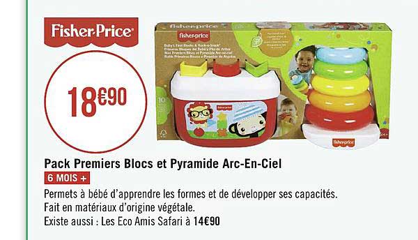 pack premiers blocs et pyramide arc en ciel fisher price