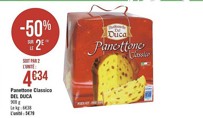 panettone classico del duca -50% sur le 2e