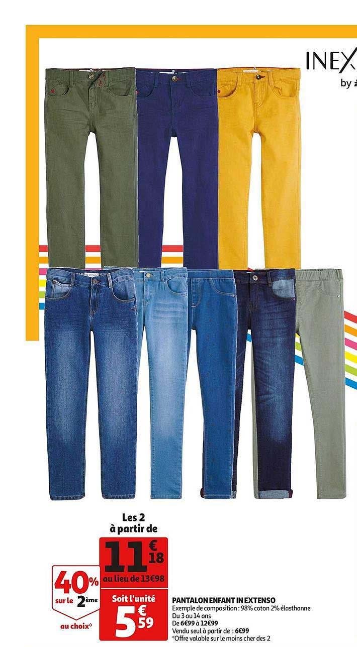 pantalon enfant in extenso 40% sur le 2ème au choix