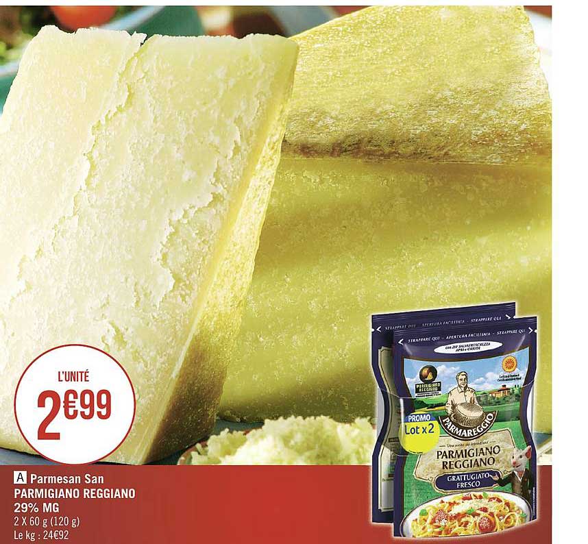 parmesan san parmigiano reggiano 29% mg