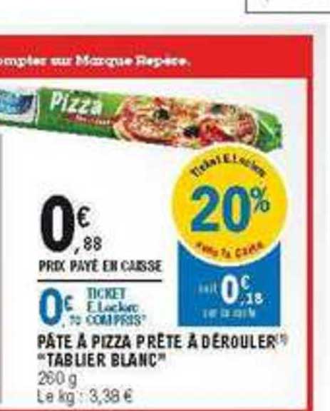 Pâte à Pizza Prête à Dérouler Tablier Blanc