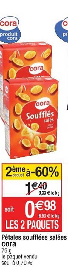 Pétales Soufflées Salées Cora 2ème Paquet à -60%