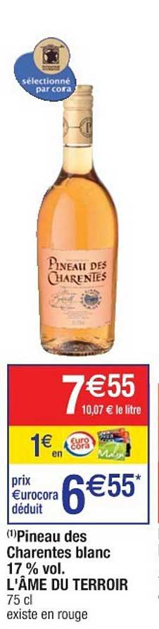 pineau des charentes blanc 17% vol. l'âme du terroir