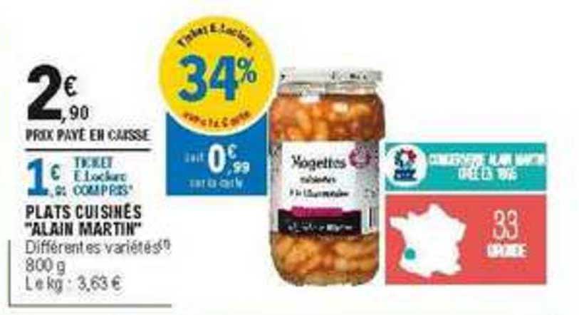 plats cuisinés alain martin