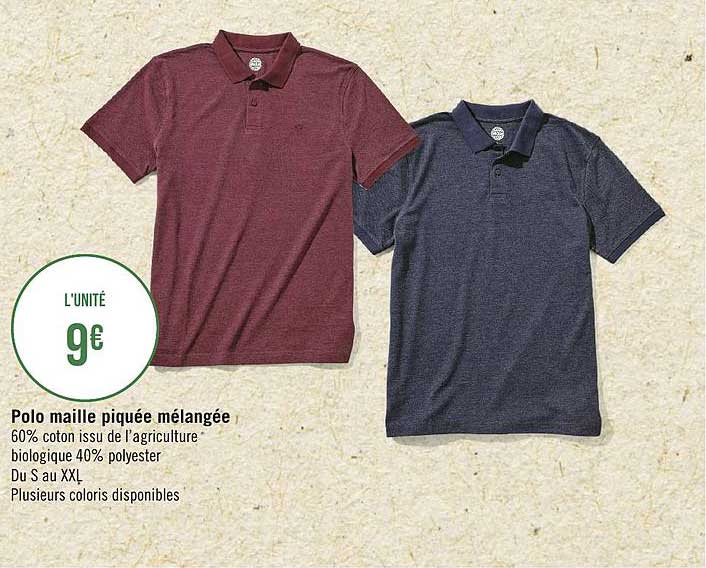 polo maille piquée mélangée