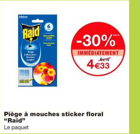 raid piège à mouches sticker floral