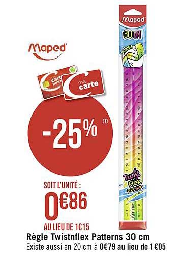 règle twistnflex patterns 30 cm maped