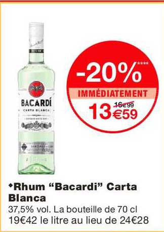 Rhum Bacardi Carta Blanca