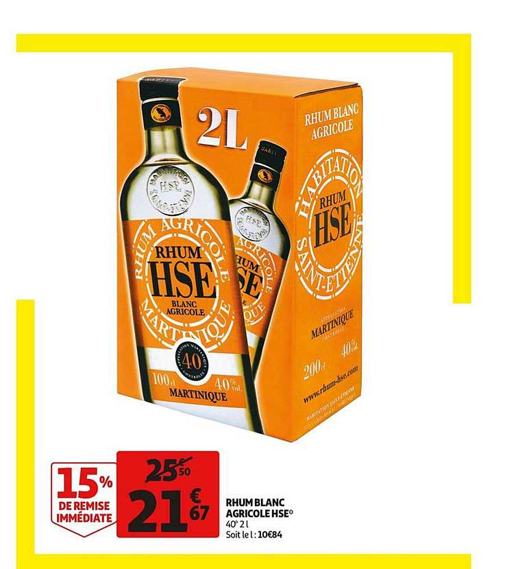 Rhum Blanc Agricole Hse 15% De Remise Immédiate