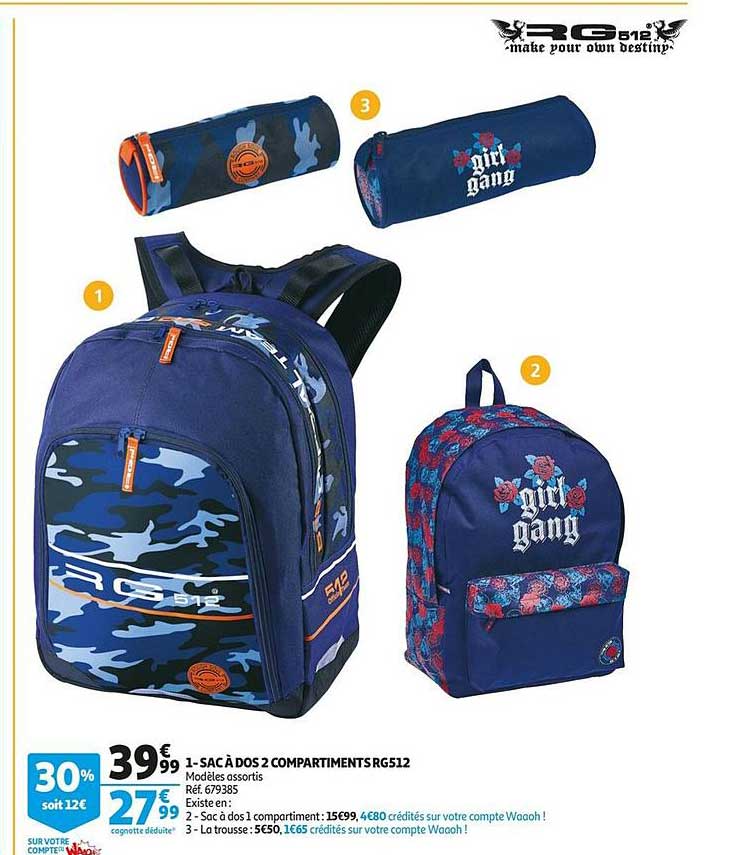 Sac à Dos 2 Compartements Rg512