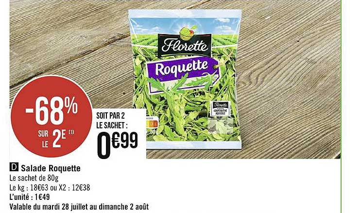 Salade Roquette -68% Sur Le 2e