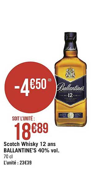 scotch whisky 12 ans ballantine's 40% vol.