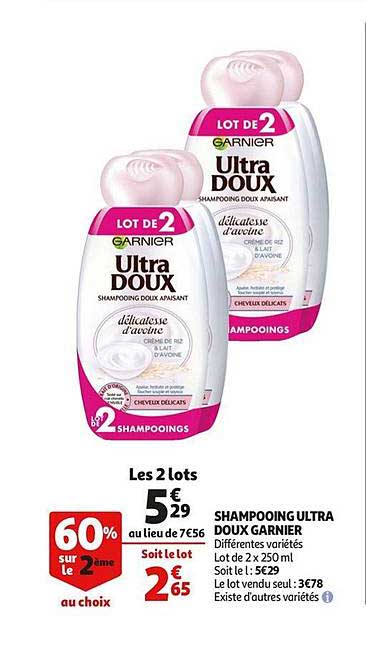 Shampooing Ultra Doux Garnier 60% Sur Le 2ème Au Choix