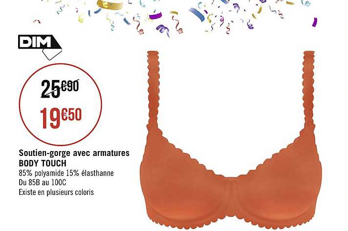 soutien gorge avec armature body touch dim