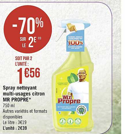 spray nettoyant multi usages citron mr propre -70% sur le 2e