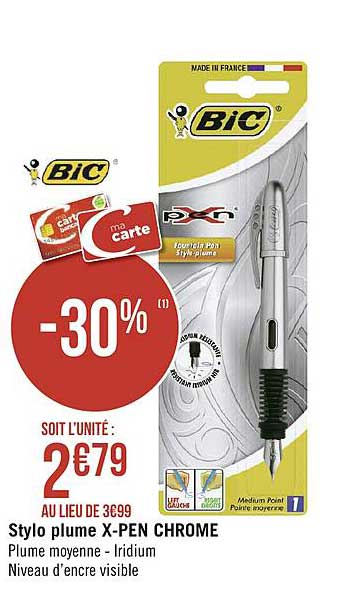 stylo plume x pen chrome bic