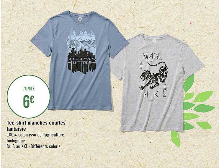 tee shirt manches courtes fantaisie