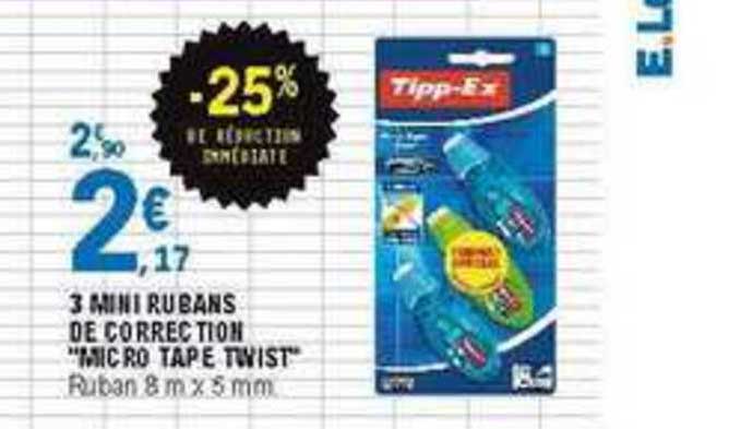 tipp ex 3 mini rubans de correction micro tape twist -25% de réduction immédiate