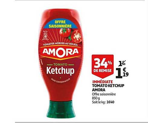 tomato ketchup amora 34% de remise immédiate