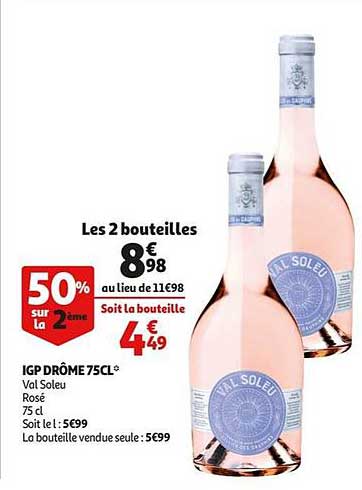 Val Soleu Igp Drôme 75cl 50% Sur La 2ème