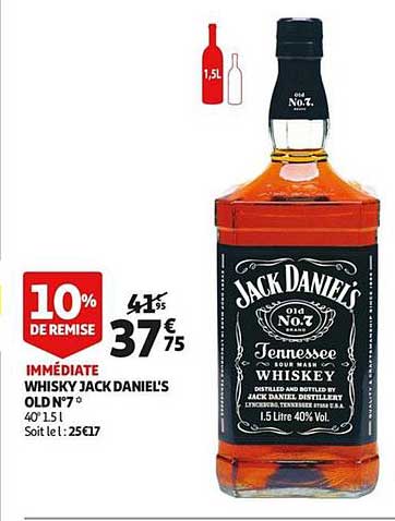 whisky jack daniel's old n°7 10% de remise immédiate