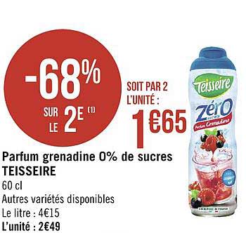 Zéro Teissiere Parfum Grenadine 0% De Sucre -68% Sur Le 2e