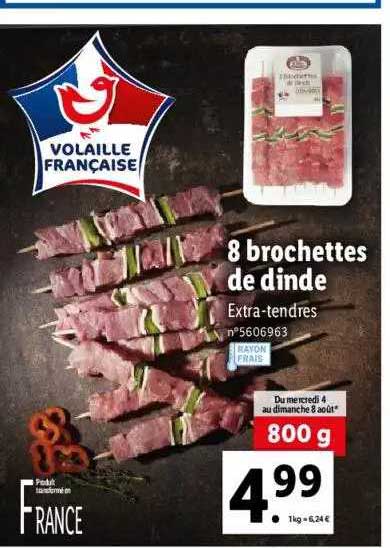 8 Brochettes De Dinde