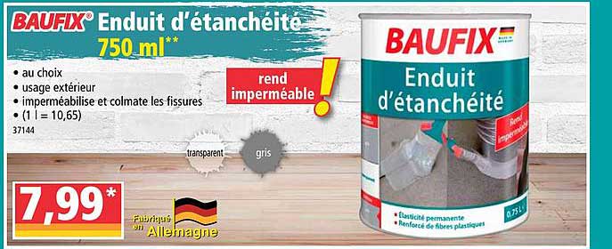 baufix enduit d'étanchéité 750 ml