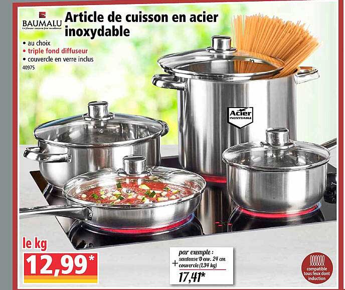 baumalu article de cuisson en acier inoxydable