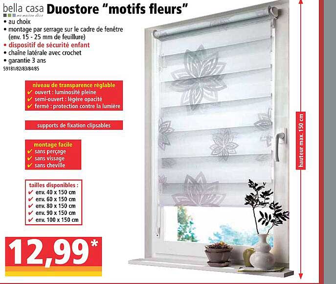 Bella Casa Duostore "motifs Fleurs"