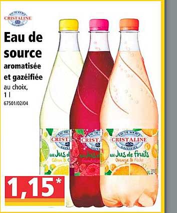 eau de source aromatisée et gazéifiée