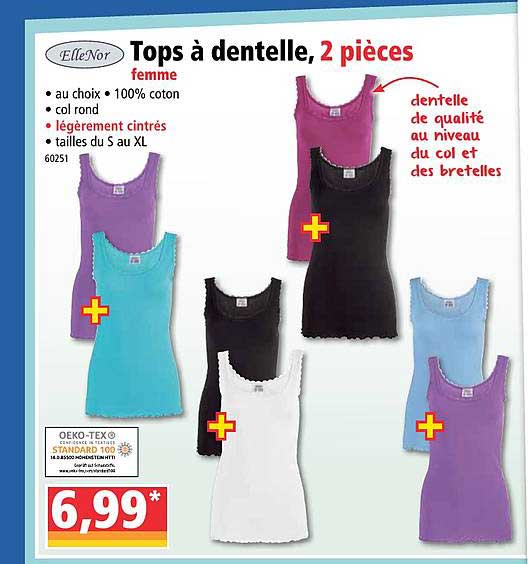 ellenor tops à dentelle