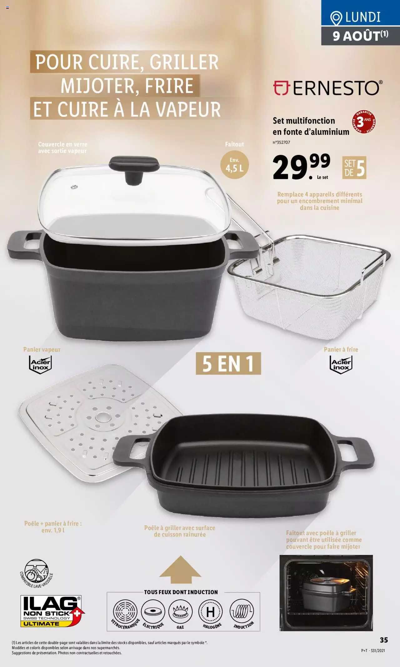 ernesto set multifonction en fonte d'aluminium