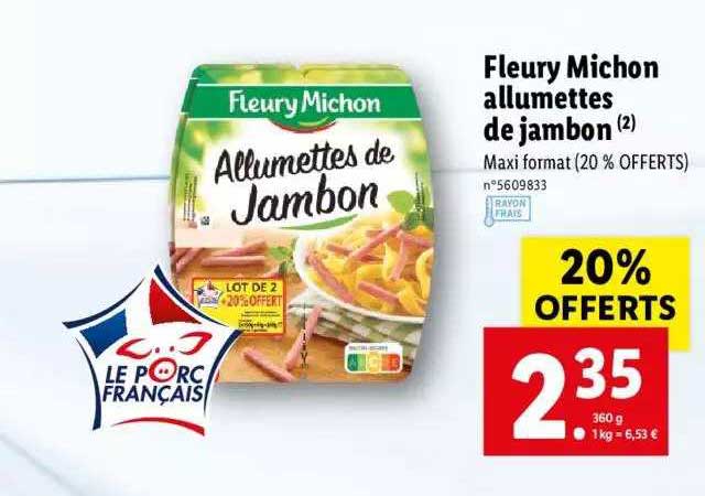 fleury michon allumettes de jambon