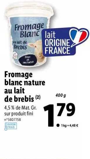 Fromage Blanc Nature Au Lait De Brebis