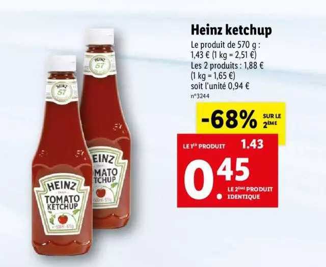 Heinz Ketchup -68% Sur Le 2ème