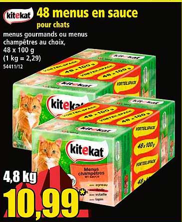 kitekat 48 menus en sauce pour chats