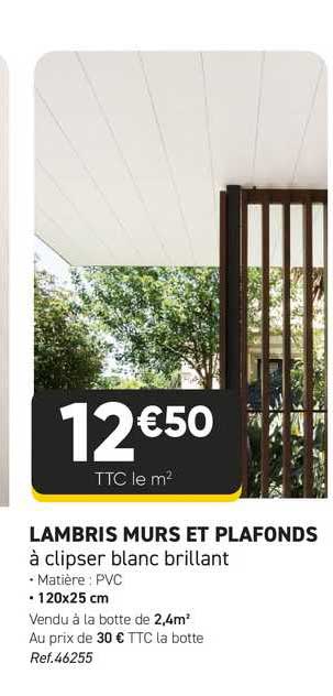 lambris murs et plafonds à clipser blanc brillant