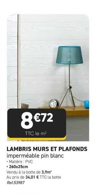 Lambris Murs Et Plafonds Imperméable Pin Blanc