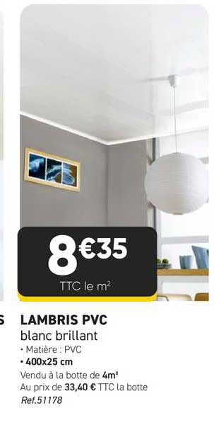 lambris pvc blanc brillant