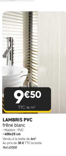 lambris pvc frêne blanc