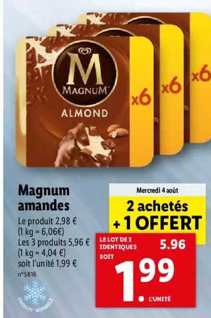 Magnum Amandes 2 Achetés +  Offert