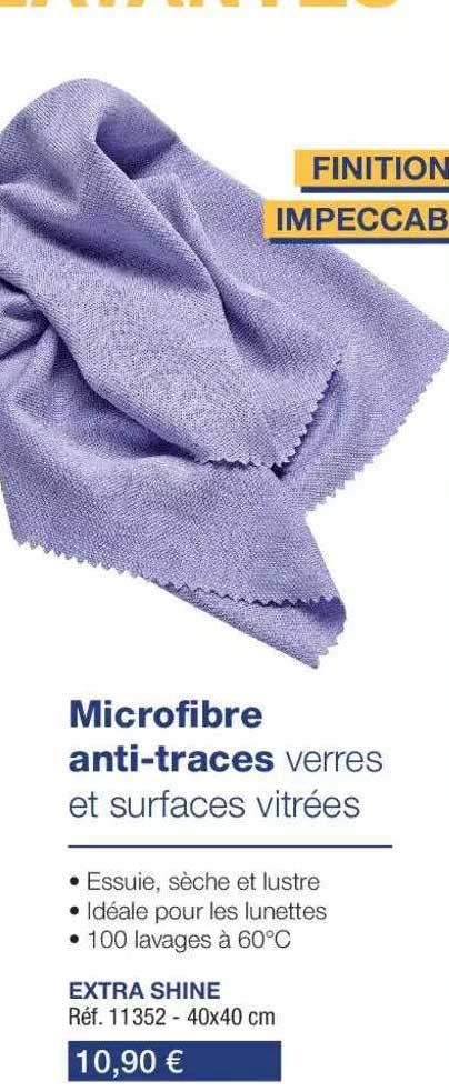 microfibre anti-traces verres et surfaces vitrées extra shine