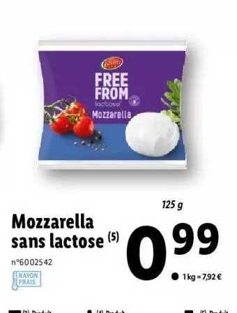 mozzarella sans lactose