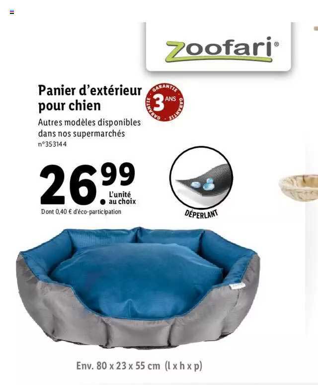 panier d'extérieur pour chien zoofari