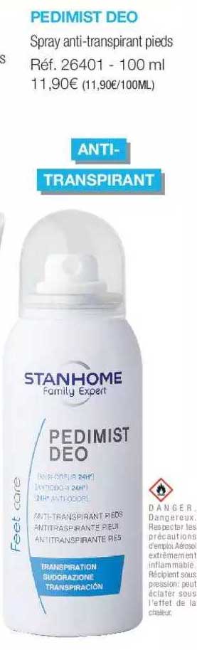 pedimist deo spray anti-transpirant pieds