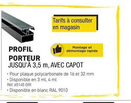 profil porteur jusqu'à 3.5 m avec capot